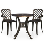 ZNTS 3 Piece Bistro Set Cast Aluminium Bronze 3070580