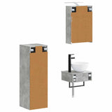 Bathroom Cabinet Set 4 pcs Concrete Grey 43 x 16 x 62.5 cm 3407370