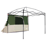 Camping Tent Set Folding 2 pcs Green Taffeta and Fabric 3337173
