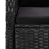 11 Piece Garden Dining Set with Cushions Black Poly Rattan 3277652