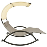 Sun Lounger Taupe and Cream Textilene, Steel Large 310549