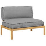 Sofa Set with Cushion Grey 120 x 80 x 69 cm Solid Acacia Wood 3418207