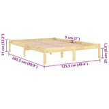 810012 Bed Frame without Mattress Solid Wood 120x200 cm