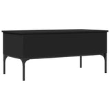 Coffee Table Black 100x50x45 cm Engineered Wood and Metal 845411