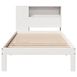Bookcase Bed without Mattress White 100x200cm Solid Wood Pine 3322541