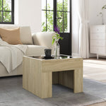 ZNTS Coffee Table with Infinity LED Sonoma Oak 40x40x30 cm 847597