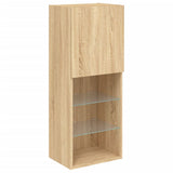 4 Piece TV Wall Units with LED Sonoma Oak Engineered Wood 3216656