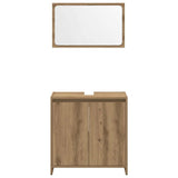 3 Piece Bathroom Furniture Set Artisan Oak Engineered Wood 3328566