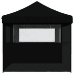 ZNTS Foldable Party Tent Pop-Up with 3 Sidewalls Black 4004974