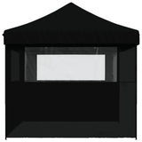 ZNTS Foldable Party Tent Pop-Up with 3 Sidewalls Black 4004974