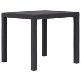 Garden Table Brown 79x79x72 cm Plastic Rattan Look 45603