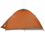 ZNTS Camping Tent Dome 4-Person Grey and Orange Waterproof 94337