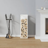 Firewood Rack White 25x25x80 cm Cold-rolled steel 864264