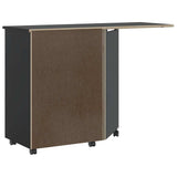 Rolling Cabinet with Desk MOSS Black Solid Wood Pine 4015790