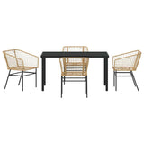 Garden Dining Set 5 pcs Brown Poly Rattan 3380899