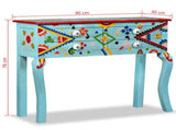 Console Table Solid Mango Wood Blue Hand Painted 244596