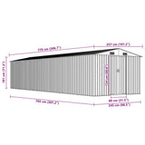 Garden Shed Anthracite 257x779x181 cm Galvanised steel 47034