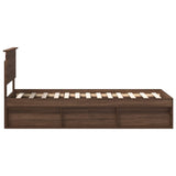 Bed Frame with Headboard Brown Oak 75 x 190 cm Solid Pine Wood 3410669