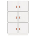 ZNTS Highboard White 67x40x108.5 cm Solid Wood Pine 820173