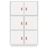 ZNTS Highboard White 67x40x108.5 cm Solid Wood Pine 820173