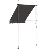 Retractable Awning Anthracite Polyester with PU coating, Steel 143687