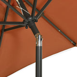 Garden Parasol with LED Lights Terracotta 200x211 cm Aluminium 313562