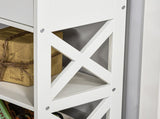 Console Table Side Desk w/ Shelves Drawers Open Top X Support Frame Living Room Hallway Home Office T3398P329949