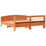 Bed Frame without Mattress Wax Brown 180x200 cm Super King Solid Wood Pine 3306959