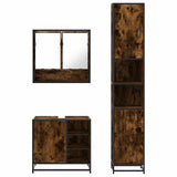 3 Piece Bathroom Furniture Set Smoked Oak Engineered Wood 3301117