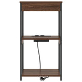 Bedside Cabinet Brown Oak 41 x 31 x 76 cm Engineered Wood 859549