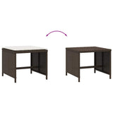 Garden Stools with Cushions 4 pcs Brown 41x41x36 cm Poly Rattan 365044