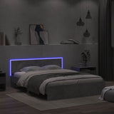 Bed Frame Concrete grey Engineered wood, Plywood King Size 3207605