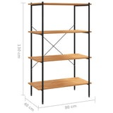 4-Tier Shelving Unit Black and Oak 80x40x130 cm 336344