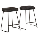 Bar Stools 2 pcs Black 46x38x52 cm Solid Wood Mango 4013529