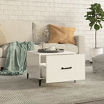 Coffee Tables with Metal Legs 2 pcs High Gloss White 50x50x40 cm 812739