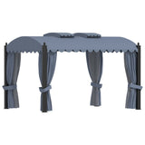 Gazebo with Curtains 3x4 m Anthracite Steel 48056