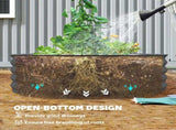 Set of Two 181 x 93cm Steel Planters - Dark Grey T3398P377569
