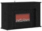 Fireplace with LED Strip Black Oak 63 x 20 x 54.5 cm 8021096