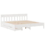 Bed Frame without Mattress White 180x200 cm Super King Solid Wood Pine 3301858