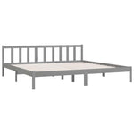 810104 Bed Frame without Mattress Grey Solid Wood 200x200 cm
