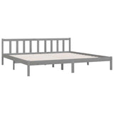 810104 Bed Frame without Mattress Grey Solid Wood 200x200 cm
