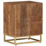 ZNTS Bedside Cabinet 40x30x50 cm Solid Wood Mango and Iron 371994