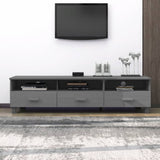 TV Cabinet HAMAR Dark Grey 158x40x40 cm Solid Wood Pine 340474