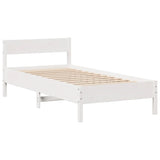 Bookcase Bed without Mattress White 90x200cm Solid Wood Pine 3322997