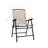 Chair Set of 2 Cream Textilene, Steel Standard Foldable Chair 47924