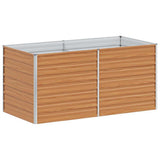 Garden Raised Bed Light Brown 160 x 80 x 77 cm Galvanised Steel 42017334