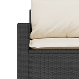 2 Piece Garden Dining Set with Cushions Black Poly Rattan 366336