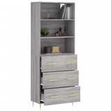 Highboard Grey Sonoma 69.5x34x180 cm Engineered Wood 3189371
