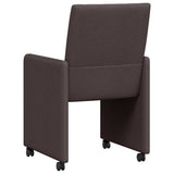 Dining Chairs with Wheels 2 pcs Dark brown 58 x 65 x 94 cm 42017833