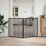 Dog Gate Foldable 2 Panels Black 160 cm Poplar Wood 352194